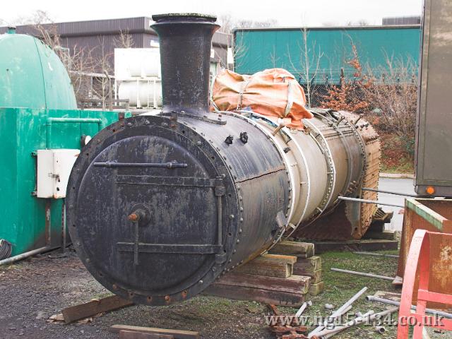 Front view of 134's boiler at Dinas