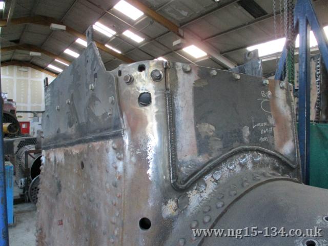 The front outer firebox patch welded in place. Photo: Adrian Strachan