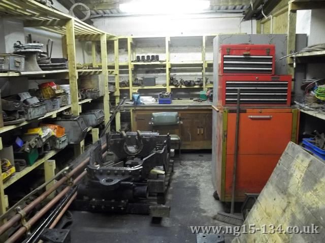 The inside of the workshop at the end of Sunday's tidying and transfering of components. (Photo: Laurence Armstrong)