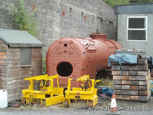 View of 134's boiler at Dinas after painting ready to be sent for overhaul (Photo: Laurence Armstrong)