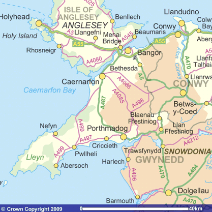 map north wales