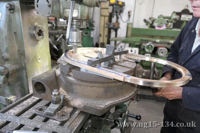 One of the four front oval window castings being machined. (Photo: Laurence Armstrong)